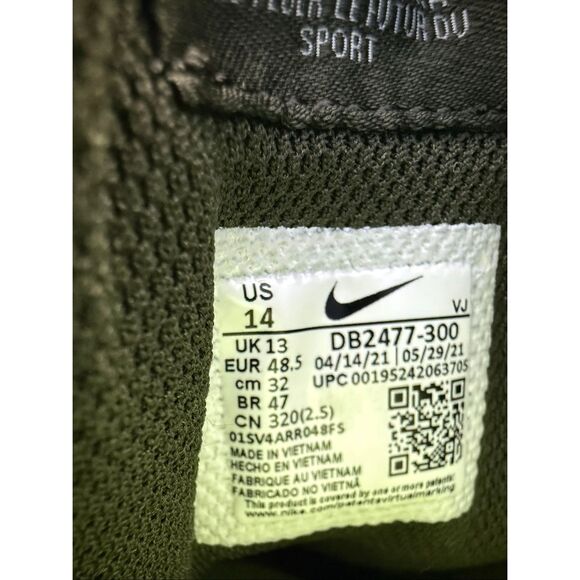 Nike Mens Crater Impact Sequoia Sneakers Olive Green DB2477-300 Mens 14 NEW - Picture 11 of 12